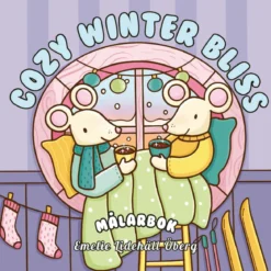Målarbok Cozy Winter Bliss, färglägg 40 vintermysiga motiv! 25×25 cm