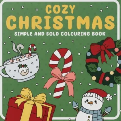 Målarbok Cozy Xmas, 20×20 cm, 24 motiv med massor av julmys!
