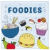 Målarbok Foodies, 20×20 cm, 24 motiv med söt & kawaii mat!