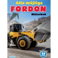Målarbok Fordon – 21×28 cm, 32 sidor med fordon i alla möjliga storlekar
