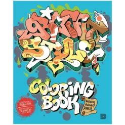 Målarbok Graffiti Style Coloring Book, färglägg 50-graffiti-motiv, 20×25 cm