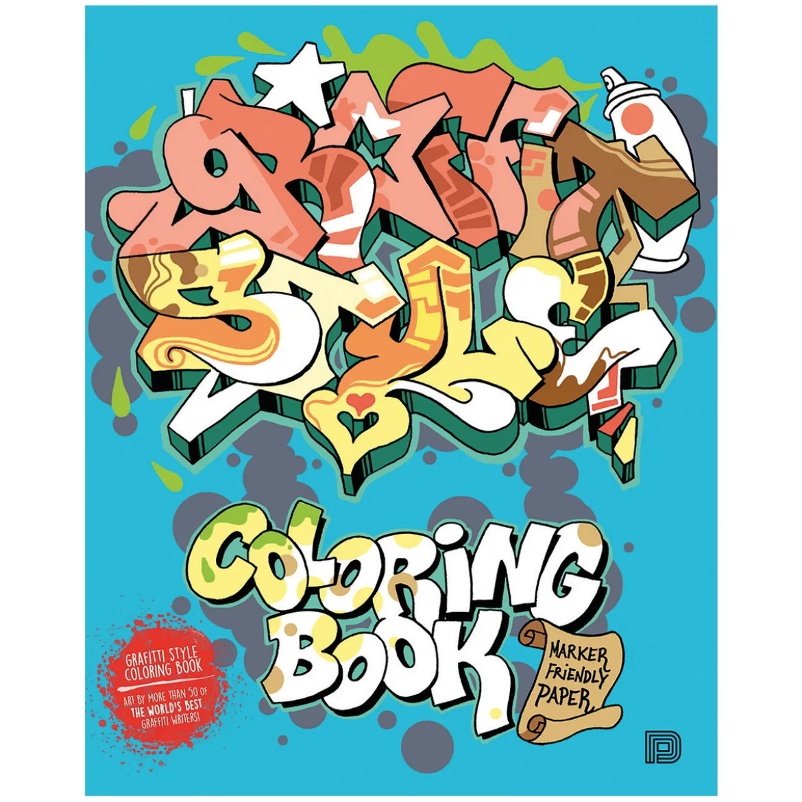 Målarbok Graffiti Style Coloring Book, färglägg 50-graffiti-motiv, 20×25 cm