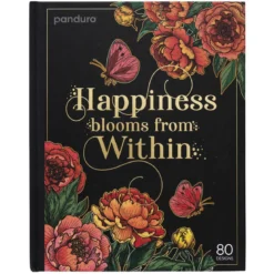 Målarbok Happiness blooms from within, 20×25 cm, 40 ark / 80 motiv