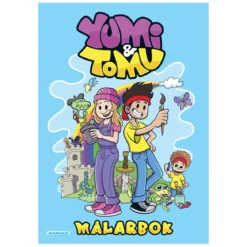 Målarbok med populära Yumi & Tomu – 24 sidor, A4 (210×297 mm) SVENSK TEXT