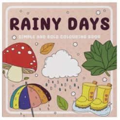 Målarbok Rainy Days, 20×20 cm, 24 motiv med massor av höstmys!