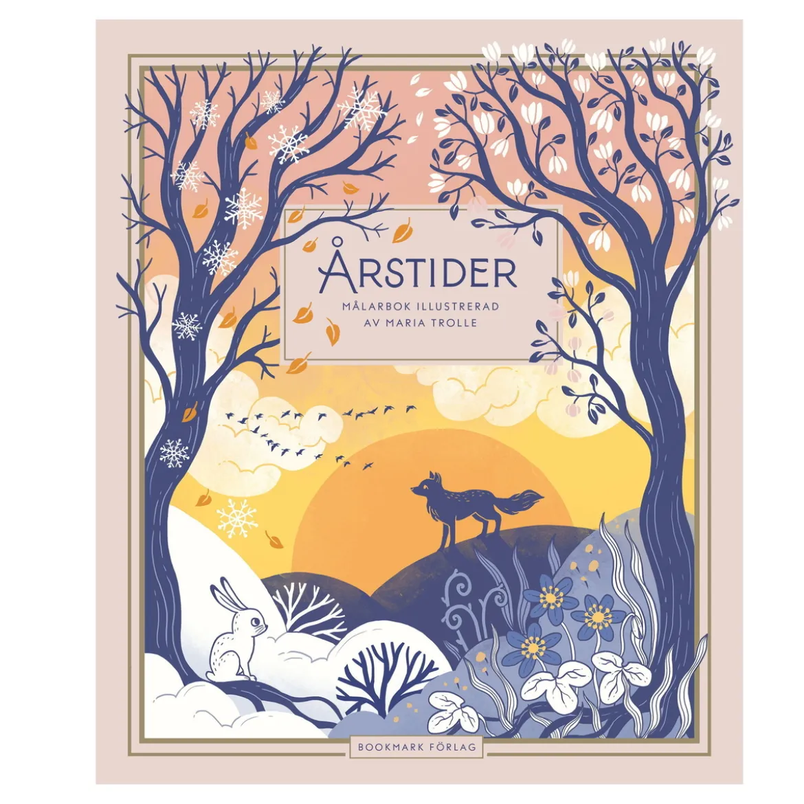 Målarbok Årstider, illustrerad av Maria Trolle, 85 sidor, 22×23 cm