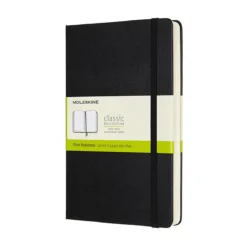 Moleskine Classic Notebook Expanded Large (13×21 cm), svart hård pärm – 400 olinjerade sidor
