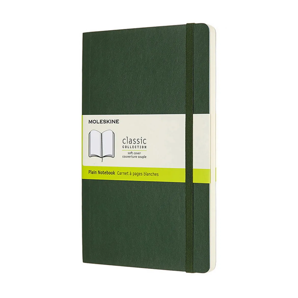 Moleskine Classic Notebook Large (13×21 cm), grön mjuk pärm – 192 olinjerade sidor