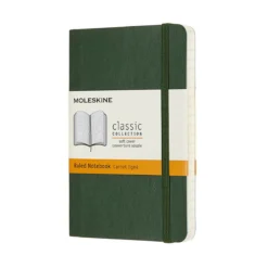 Moleskine Classic Notebook Pocket (9×14 cm), grön mjuk pärm – 192 linjerade sidor