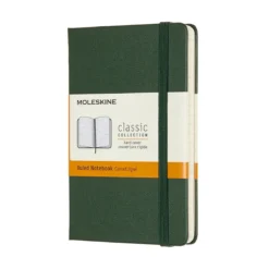 Moleskine Classic Notebook Pocket (9×14 cm), grön hård pärm – 192 linjerade sidor