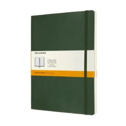 Moleskine Classic Notebook XL (19×25 cm), grön mjuk pärm – 192 linjerade sidor