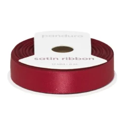 Mörkrött satinband – 12 mm brett och 8 meter långt