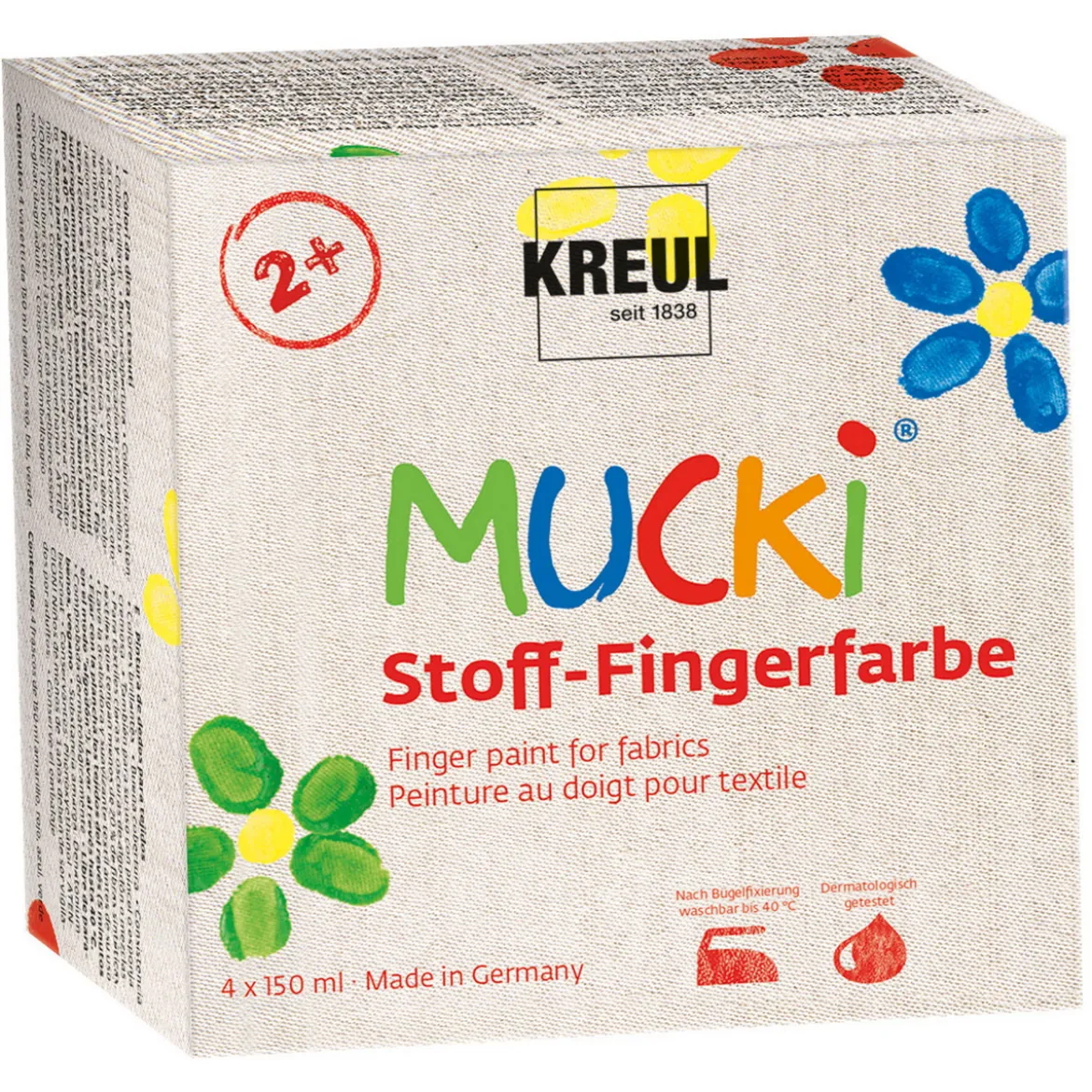 Mucki fingerfärg för tyg & textil, 5-pack