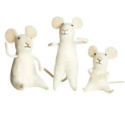 Musfamilj vit H.6,5-10cm 3st