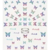 Nagelstickers pastellfärgade fjärilar & "butterfly". 1 ark à 8,5×10 cm