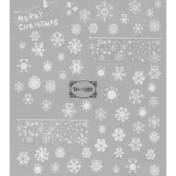 Nagelstickers snöflingor + 3 stora motiv, fint till jul! 1 ark nail stickers à 8,5×10 cm
