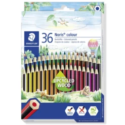 Noris Color 185 – 36 st färgpennor i uppcyclat trä