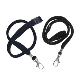Nyckelband lanyard 2-pack, svart med metallbeslag och säkerhetslås