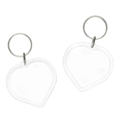 Nyckelring med delbar bildbehållare hjärta 2-pack. 5×8 cm (inkl. ring)