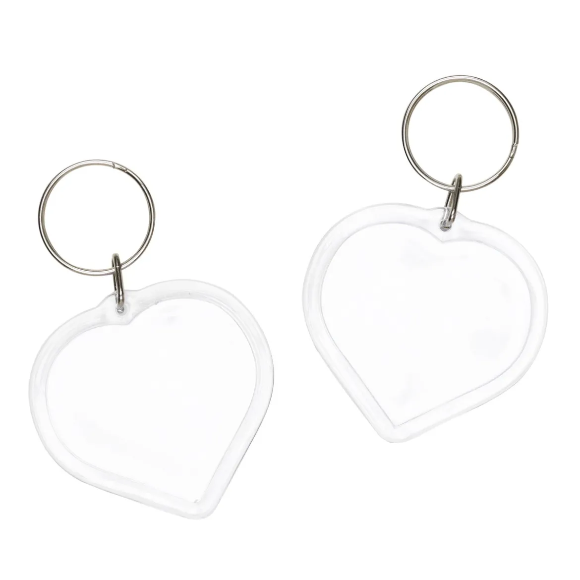 Nyckelring med delbar bildbehållare hjärta 2-pack. 5×8 cm (inkl. ring)