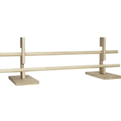 Omålat cavaletti-hinder av trä till käpphäst, bredd 82 cm, 2 hinderhöjder – 10 och 20 cm