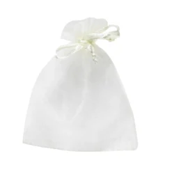 Organzapåsar presentpåsar av organza 10-pack, transparent creme 9×11,5 cm