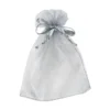 Organzapåsar presentpåsar av organza 10-pack, transparent silver 9×11,5 cm
