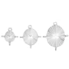 Ovala hängen charms med öglor. 3 st. silverfärgade, 15×17 / 20×22 / 23×27 mm