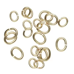 Ovala ringöglor mix 20-pack guldfärg – 3×4 mm & 5×6 mm, 10 av varje