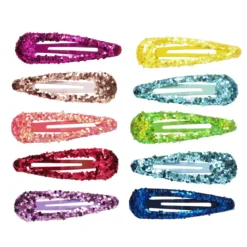 10-pack hårklämmor med gnistrande glitter