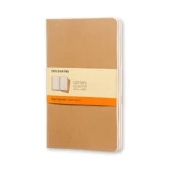 3-pack Moleskine Cahier Journal Large (13×21 cm), kraftpapper – 3×80 olinjerade sidor