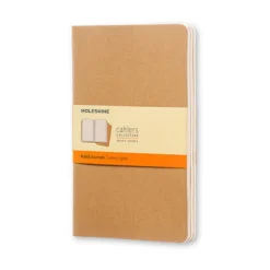 3-pack Moleskine Cahier Journal Large (13×21 cm), kraftpapper – 3×80 linjerade sidor