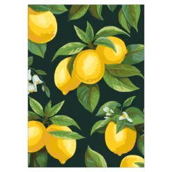 Paint by number / måla efter nummer – citroner, 25×35 cm + 18 färger & 3 penslar
