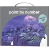 Paint by number / måla efter nummer – natt på savannen, 28×35,5 cm + 19 färger & 3 penslar