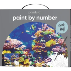 Paint by number / måla efter nummer – korallrev, 28×35,5 cm + 20 färger & 3 penslar