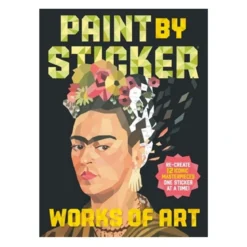 Paint by sticker works of art, färglägg 12 kända konstverk med klistermärken