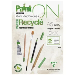 Paint ON Mix Media Multi Techniques Recyclé – kraftigt A5-block / 30 ark tillverkat av återvunnet papper