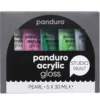 Panduro Acrylic akrylfärg, blanka pärlemorfärger 5×30 ml