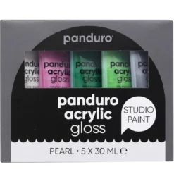 Panduro Acrylic akrylfärg, blanka pärlemorfärger 5×30 ml