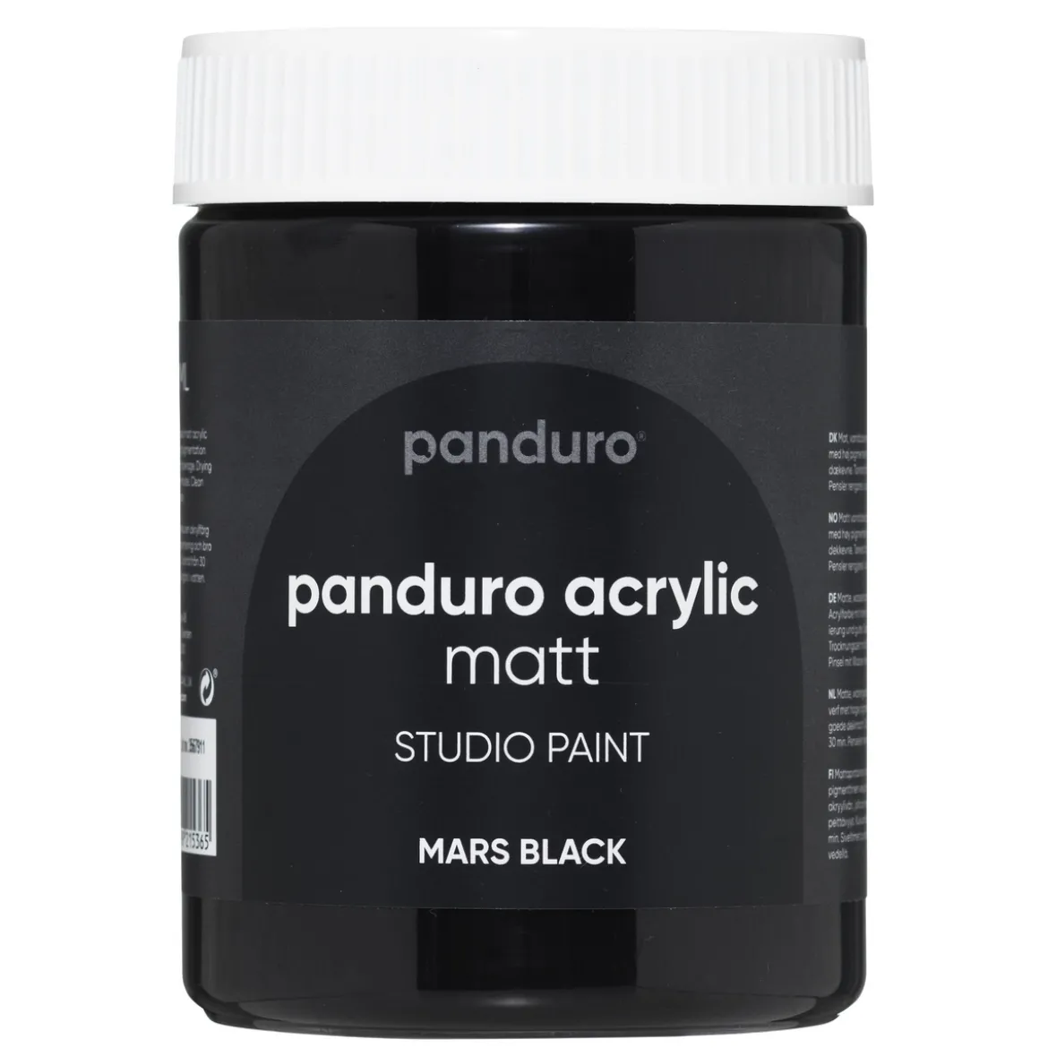 Panduro Acrylic akrylfärg, matt 500 ml – Mars black