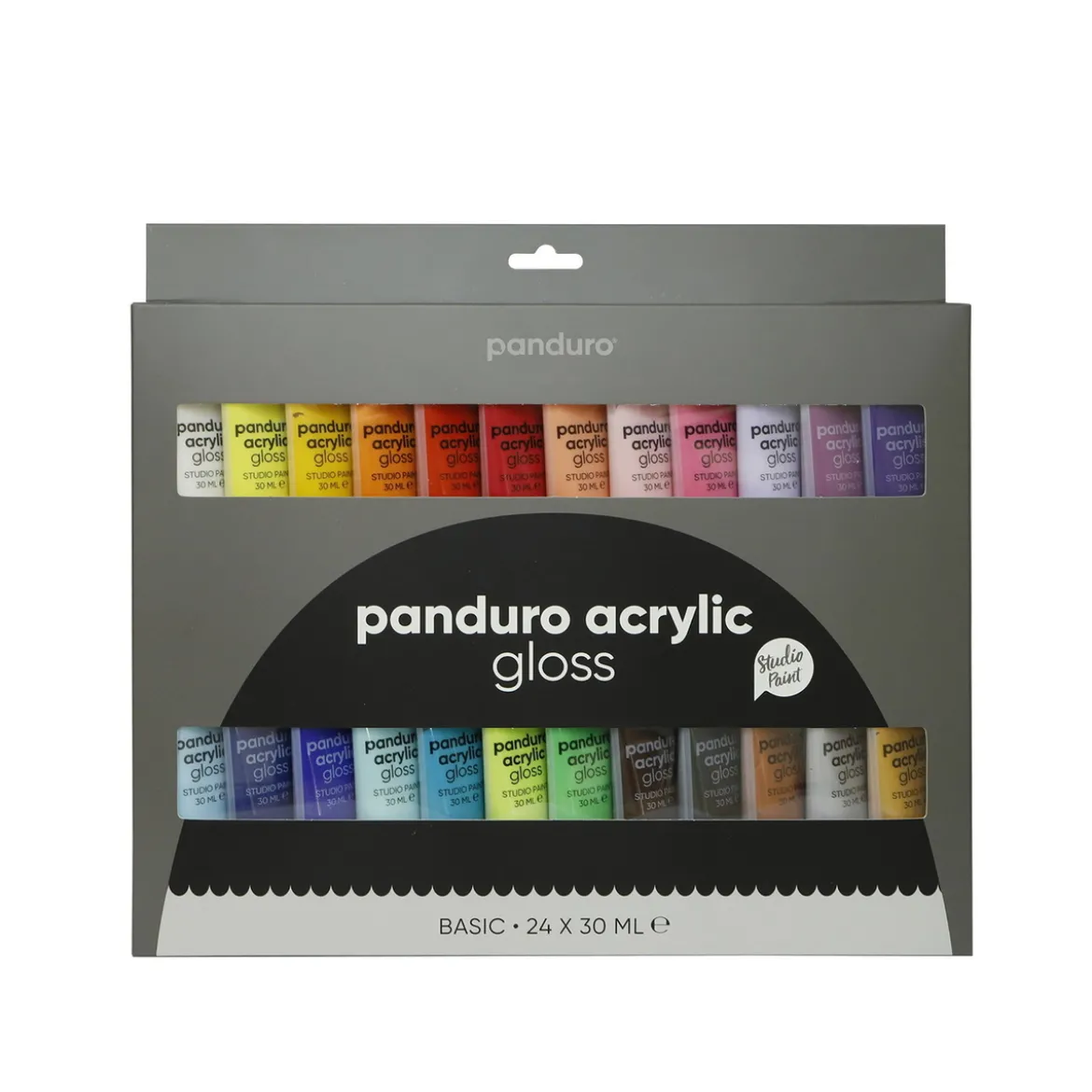Panduro Acrylic gloss set – 24×30 ml med blanka akrylfärger