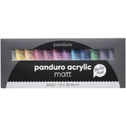 Panduro Acrylic matt set – 12×30 ml med matta akrylfärger
