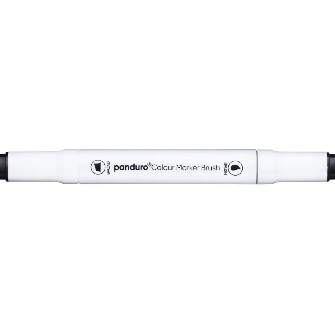 Panduro Colour Marker Brush, penselspets & snedskuren spets – Black 120