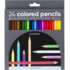 Panduro färgpennor 24-pack, färgstarka vaxbaserade pennor