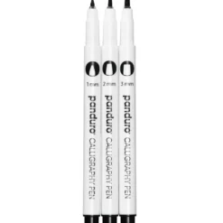 Panduro kalligrafipennor 3-pack – 1, 2, 3 mm skrivbredd, svart pigmentbläck