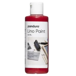 Panduro Lino Paint, vattenbaserad linoleumfärg, röd 80 ml