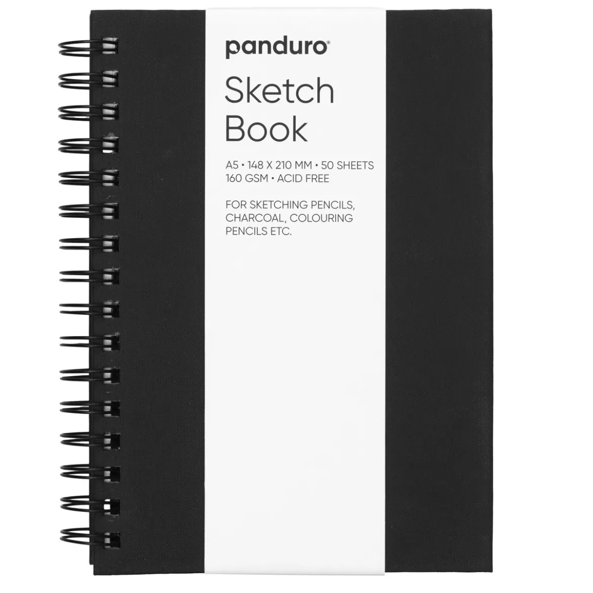 Panduro Sketch spiralbundet skissblock A5, stående, 50 ark, 160 g/m²
