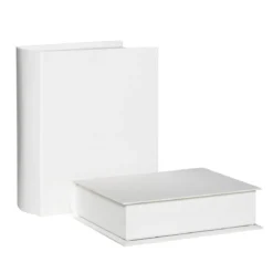 Pappaskar, pappkartonger i form av 2 inbundna böcker – 16×19×6,5 & 13,5×17,5×4,5 cm