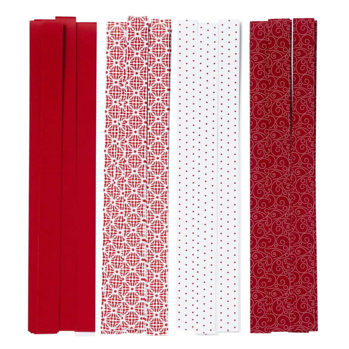 Pappersremsor 32 st. Klassiskt rött och vitt tema – remsorna är 45×1,5 cm