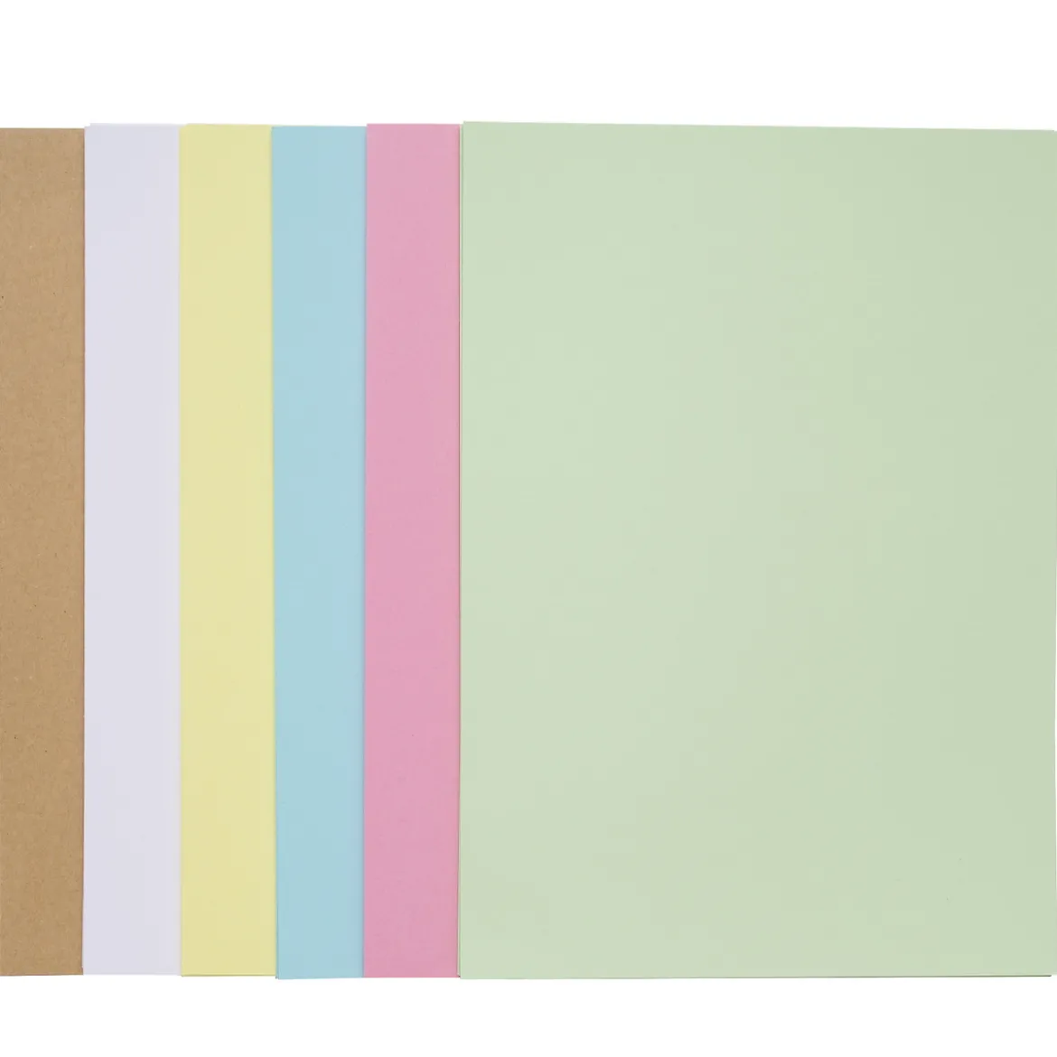Pappersset i pastellfärger med 48 st. kraftiga A4-ark (210×297 mm) à 240 g/m²